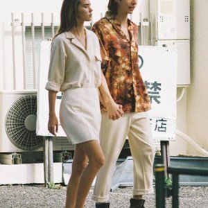 I Dream For You - Textured Flip Skirt - Beige